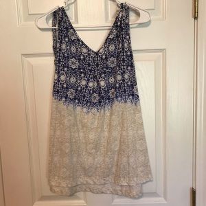 Sonoma beachy tank top with ties on shoulders